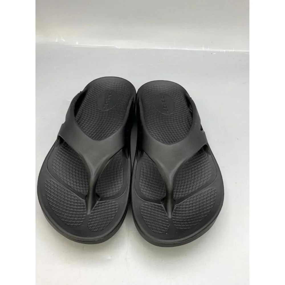 Oofos Ooriginal Unisex Flip Flops M6/W8 Black Slip On Recovery Thong Sandals - Picture 3 of 8